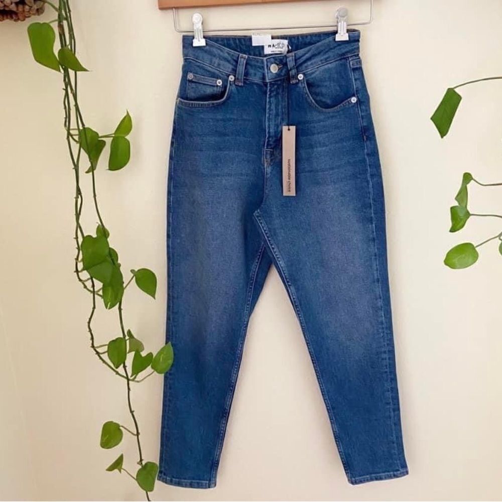 NA-KD Organic Cotton High Waist Straight Leg Five Pocket Mom Jeans size 4 - Picture 2 of 10